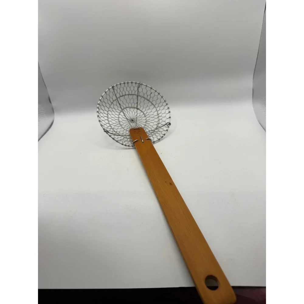 Joyce Chen ‎ Stainless Steel Wire Mesh Skimmer Spider Strainer Wooden Handle